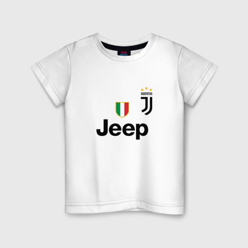 Детская футболка хлопок Ronaldo juve sport, цвет белый