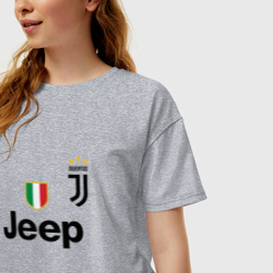 Женская футболка хлопок Oversize Ronaldo juve sport - фото 2