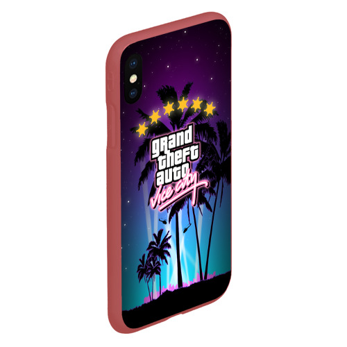 Чехол для iPhone XS Max матовый GTA Vice City, цвет красный - фото 3