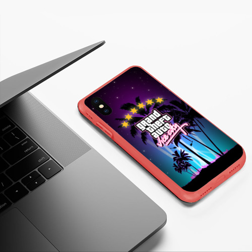 Чехол для iPhone XS Max матовый GTA Vice City, цвет красный - фото 5