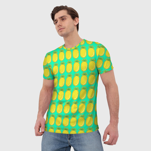 Мужская футболка 3D Ананас, цвет 3D печать - фото 3