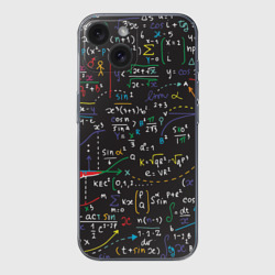 Чехол для iPhone 15 силиконовый с защитой камеры Math