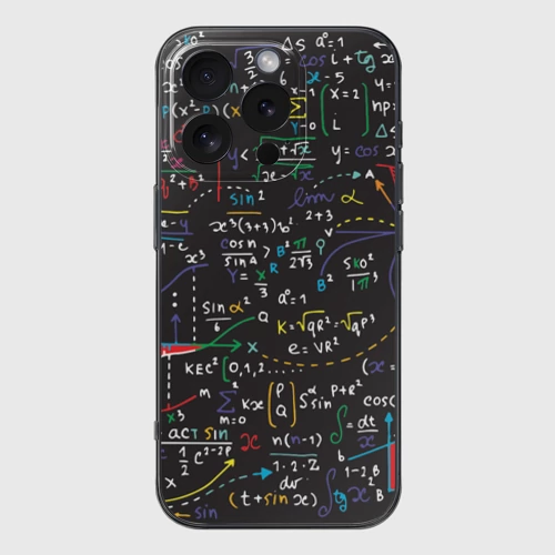 Чехол для iPhone 16 Pro Max силиконовый с защитой камеры Math