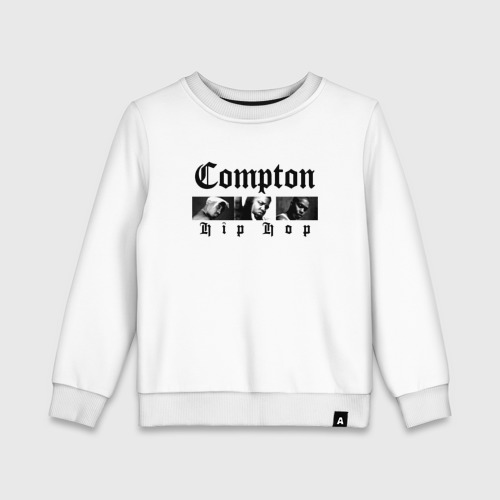 Детский свитшот хлопок Compton hip-hop, цвет белый