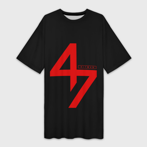 Платье-футболка 3D Agent 47 hitman на спине, цвет 3D печать