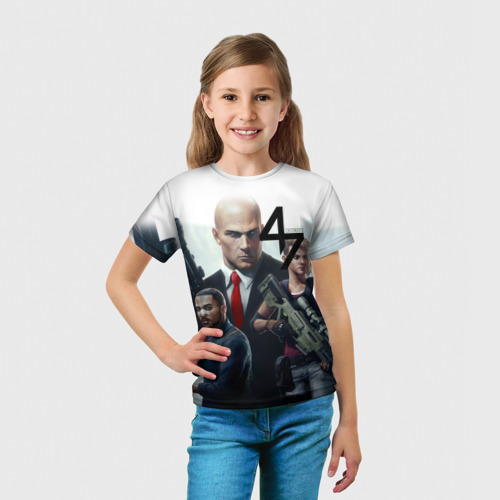 Детская футболка 3D AGENT 47 HITMAN, цвет 3D печать - фото 5