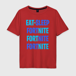 Мужская футболка хлопок Oversize Eat Sleep Fortnite