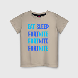 Детская футболка хлопок Eat Sleep Fortnite