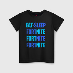 Детская футболка хлопок Eat Sleep Fortnite