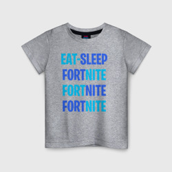 Детская футболка хлопок Eat Sleep Fortnite