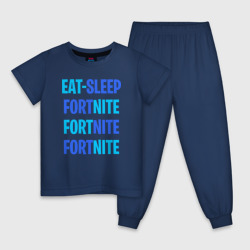 Детская пижама хлопок Eat Sleep Fortnite