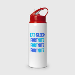 Бутылка для воды с трубочкой Eat Sleep Fortnite