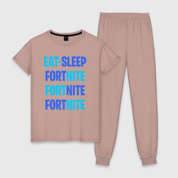 Женская пижама хлопок Eat Sleep Fortnite