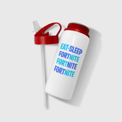 Бутылка для воды с трубочкой Eat Sleep Fortnite - фото 2