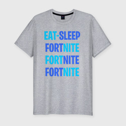 Мужская футболка хлопок Slim Eat Sleep Fortnite