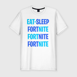 Мужская футболка хлопок Slim Eat Sleep Fortnite