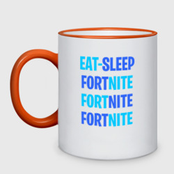 Кружка двухцветная Eat Sleep Fortnite