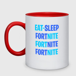 Кружка двухцветная Eat Sleep Fortnite