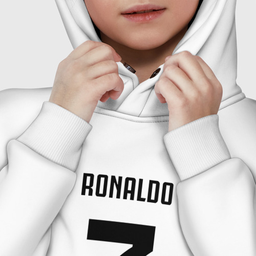 Детское худи Oversize хлопок Ronaldo juve sport, цвет белый - фото 7