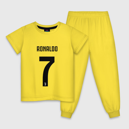 Детская пижама хлопок Ronaldo juve sport, цвет желтый