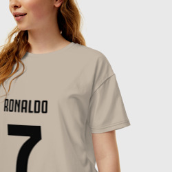 Женская футболка хлопок Oversize Ronaldo juve sport - фото 2