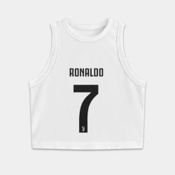Женская укороченная майка-топ хлопок Ronaldo juve sport