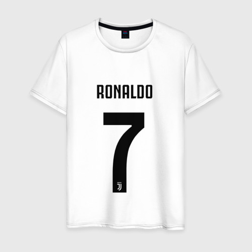 Мужская футболка хлопок Ronaldo juve sport, цвет белый