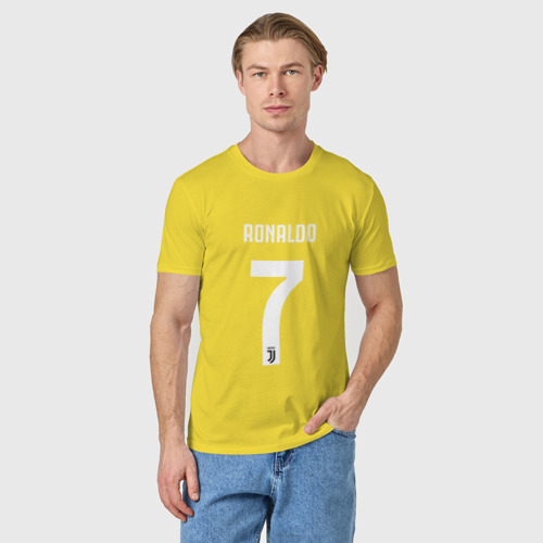 Мужская футболка хлопок RONALDO JUVE SPORT, цвет желтый - фото 3