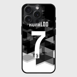 Чехол силиконовый для Apple iPhone 15 Pro Мax матовый Ronaldo juve sport