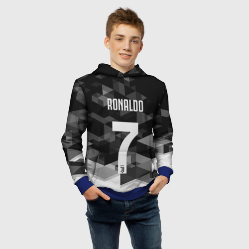 Детская толстовка 3D Ronaldo juve sport, цвет синий - фото 6