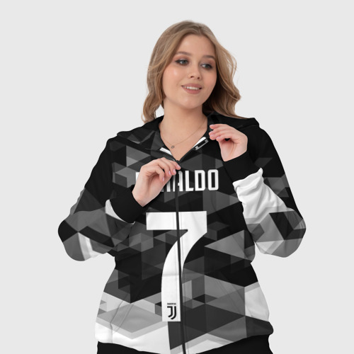 Женский костюм 3D Ronaldo juve sport, цвет черный - фото 7