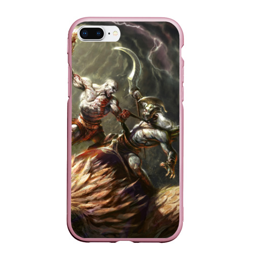 Чехол для iPhone 7Plus/8 Plus матовый Бог войны, цвет розовый