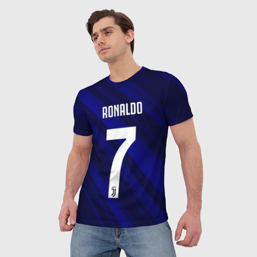 Мужская футболка 3D Ronaldo juve sport, цвет 3D печать - фото 3