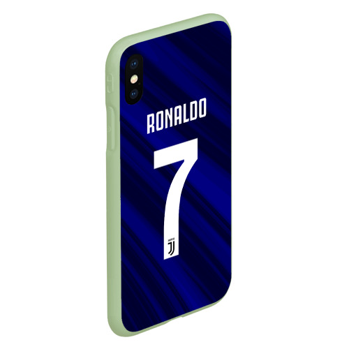 Чехол для iPhone XS Max матовый Ronaldo juve sport, цвет салатовый - фото 3