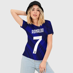 Женская футболка 3D Slim Ronaldo juve sport - фото 2