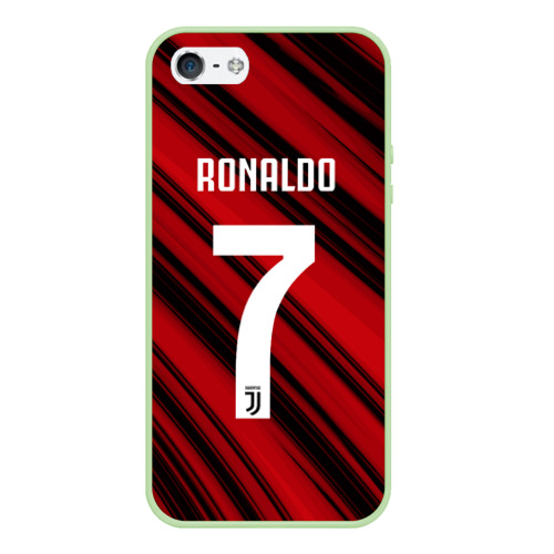 Чехол для iPhone 5/5S матовый Ronaldo juve sport, цвет салатовый