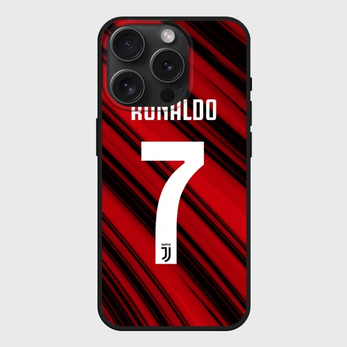 Чехол силиконовый для Apple iPhone 15 Pro матовый Ronaldo juve sport