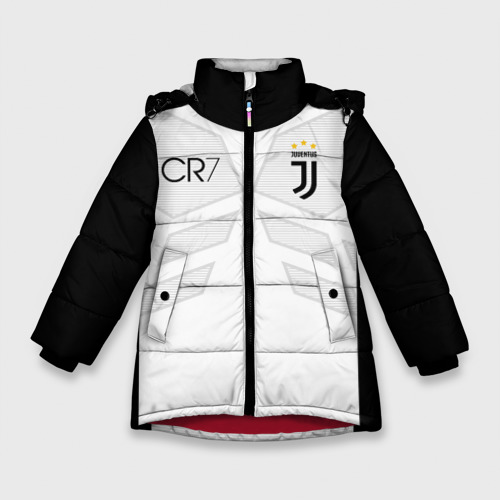 Зимняя куртка для девочек 3D Ronaldo juve sport, цвет красный