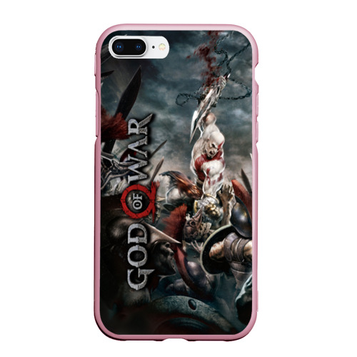 Чехол для iPhone 7Plus/8 Plus матовый God of War, цвет розовый