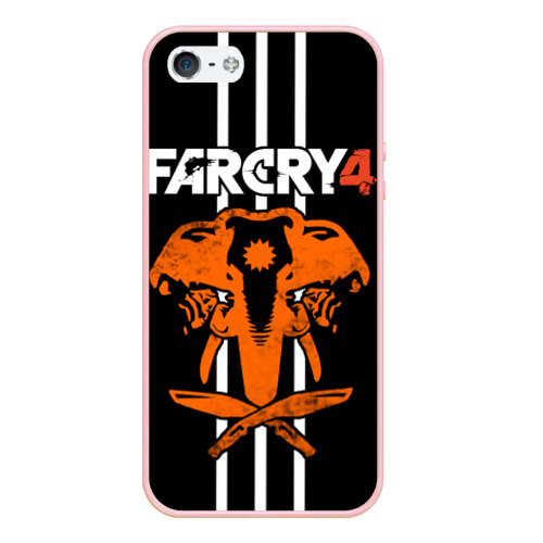 Чехол для iPhone 5/5S матовый Far Cry 4 - elephant symbol, цвет светло-розовый