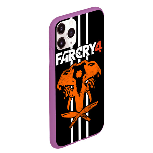 Чехол для iPhone 11 Pro Max матовый Far Cry 4 - elephant symbol, цвет фиолетовый - фото 3