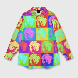 Женская рубашка oversize 3D Pop-art Marilyn Monroe
