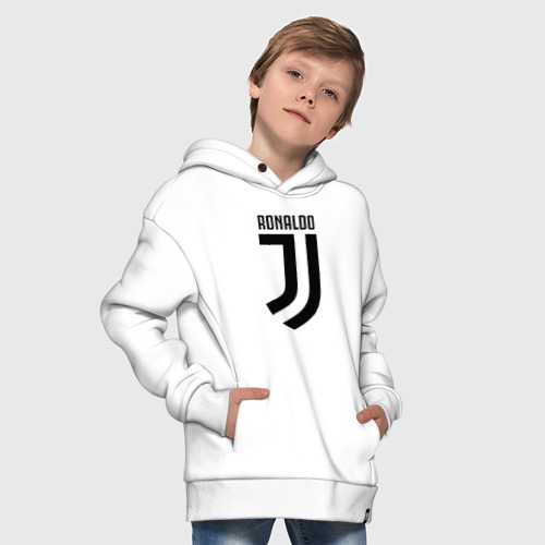 Детское худи Oversize хлопок RONALDO JUVE SPORT, цвет белый - фото 9