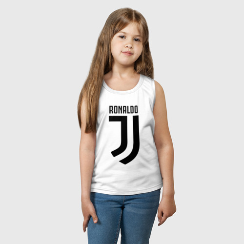 Детская майка хлопок RONALDO JUVE SPORT, цвет белый - фото 3