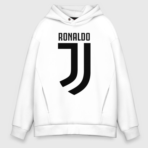 Мужское худи Oversize хлопок RONALDO JUVE SPORT, цвет белый