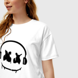 Женская футболка хлопок Oversize Music - фото 2