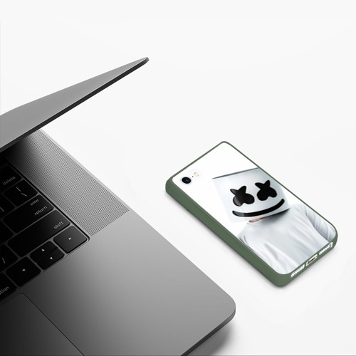 Чехол для iPhone 5/5S матовый White, цвет темно-зеленый - фото 5
