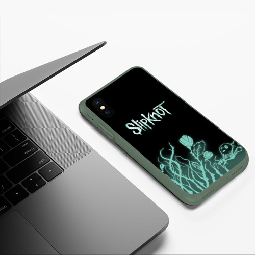 Чехол для iPhone XS Max матовый Slipknot, цвет темно-зеленый - фото 5