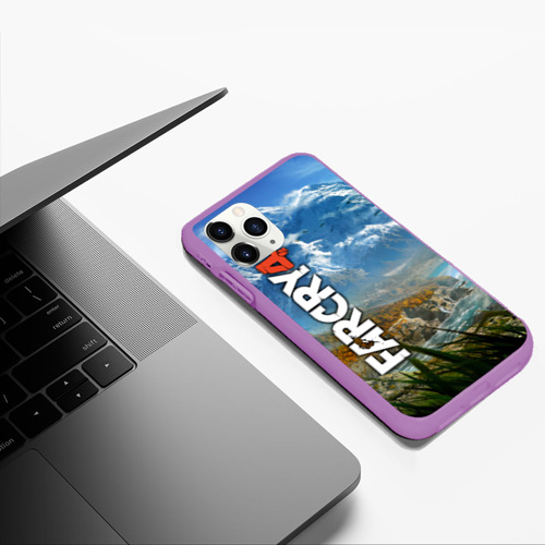 Чехол для iPhone 11 Pro Max матовый Far Cry 4, цвет фиолетовый - фото 5