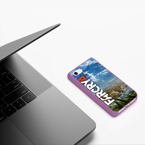 Чехол для iPhone 5/5S матовый Far Cry 4, цвет фиолетовый - фото 5